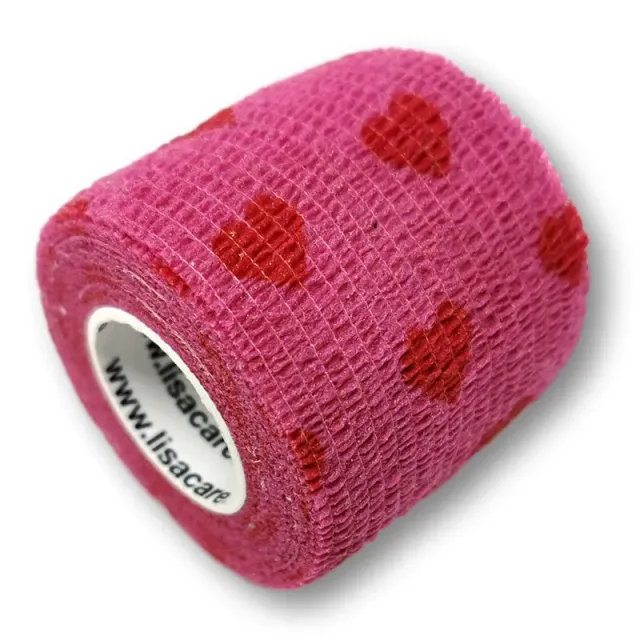 LisaCare Kohäsive Bandage zelfklevend verband 5 cm x 4,5 m harten roze