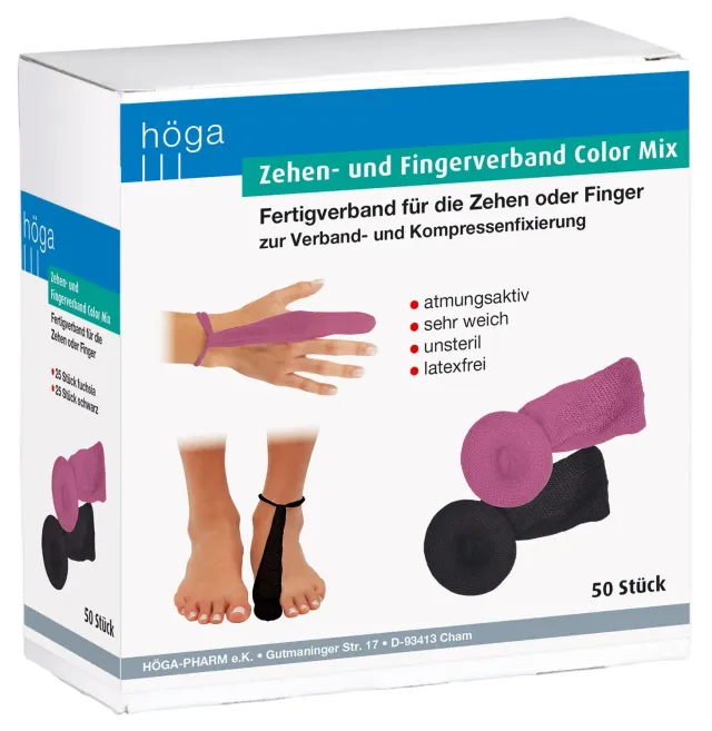 Höga vinger- en teenverband Color Mix 50 stuks zacht