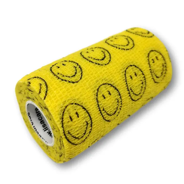 LisaCare zelfklevende bandage smiley geel 10 cm x 4,5 m