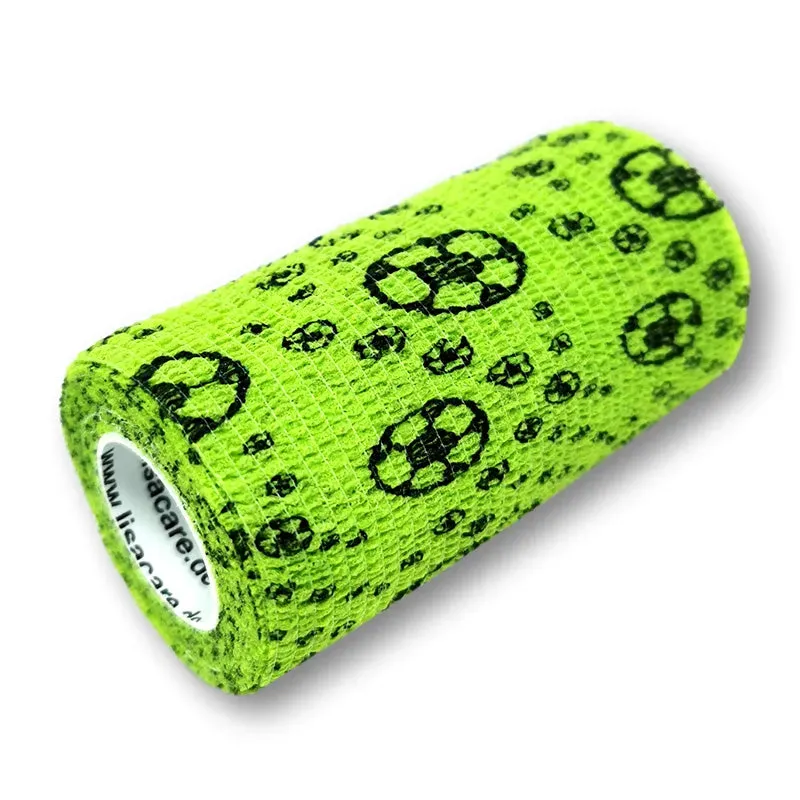 LisaCare zelfklevende bandage voetbal groen 10 cm x 4,5 m