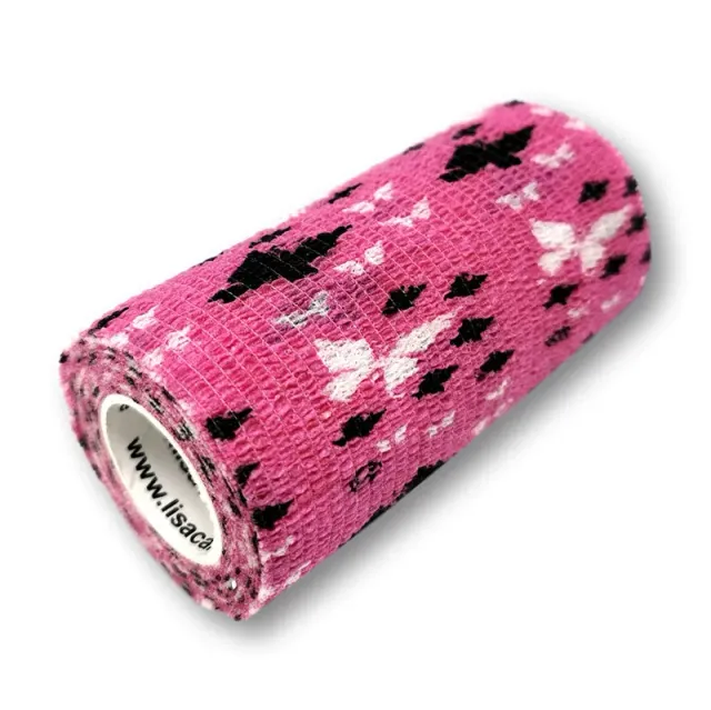 LisaCare zelfklevend verband 10cm x 4,5m vlinders paars