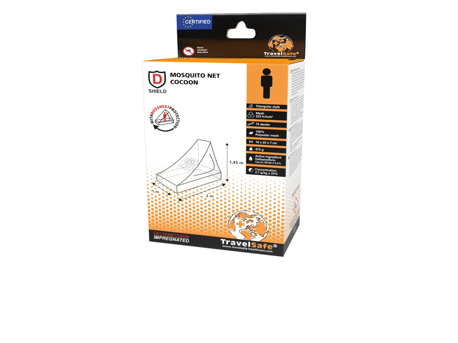TravelSafe Cocoon klamboe 1-persoons geïmpregneerd