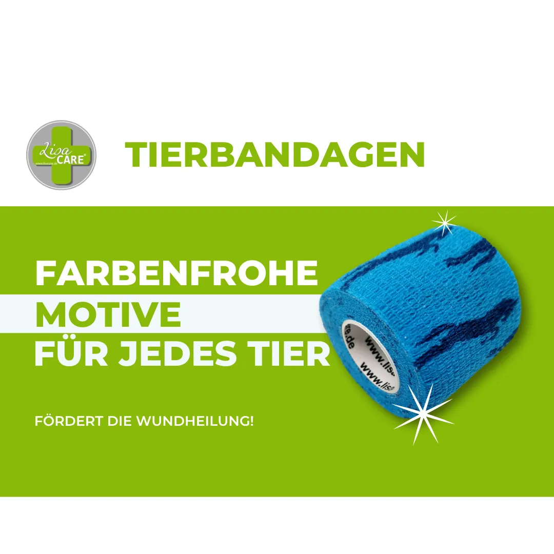 LisaCare Fixierbinde zelfhechtend 5 cm 3 rollen Pfotenmix
