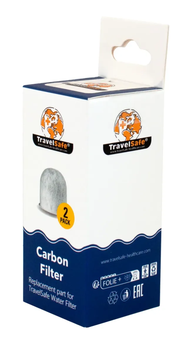 TravelSafe Carbon GAC vervangingsfilter 2 stuks actief kool