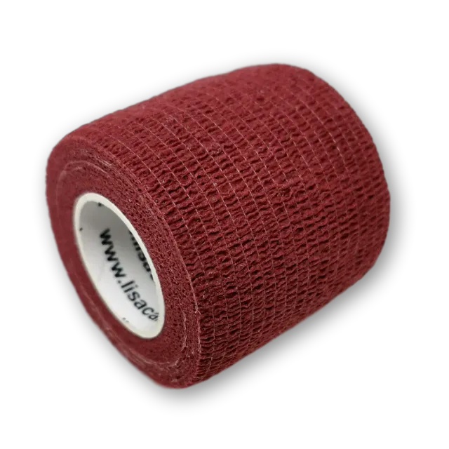 LisaCare cohesief verband 5cm x 4,5m wijnrood zelfklevend