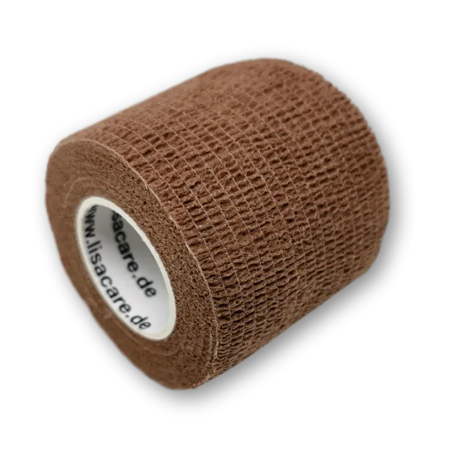 LisaCare Kohäsive Bandage 5 cm x 4,5 m bruin 1 rol
