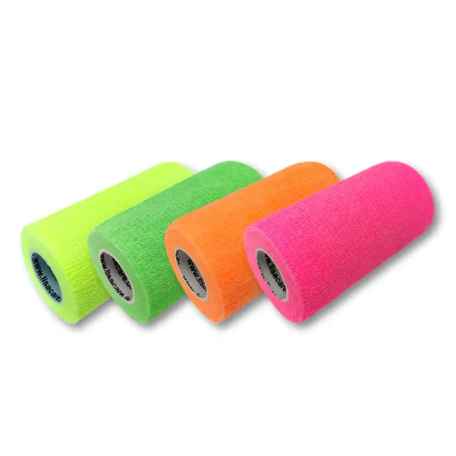 LisaCare Zelfklevend Verband 10cm x 4,5m Neonmix 4 Stuks Steriel