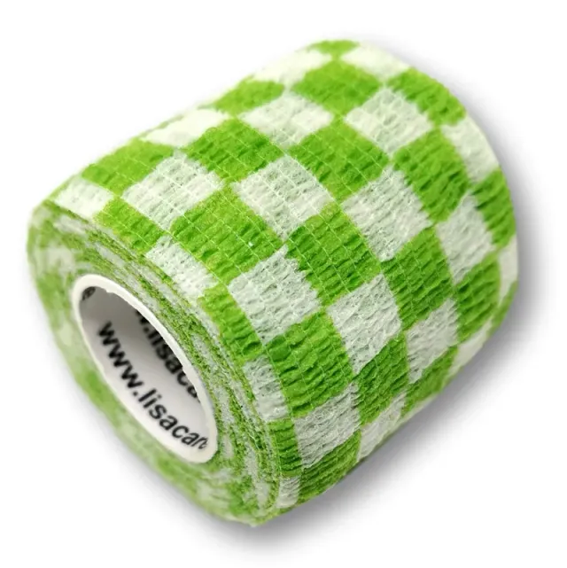 LisaCare Kohäsive Bandage 5 cm x 4,5 m wit-groen ruitpatroon