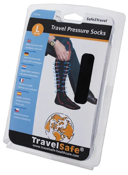 TravelSafe compressie reissokken katoen zwart