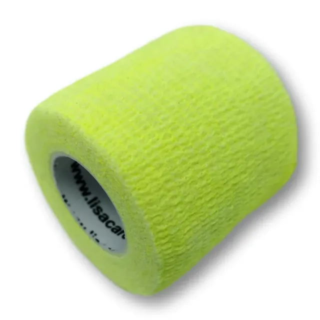 LisaCare Zelfklevend Verband 5cm x 4,5m Neongeel Steriel