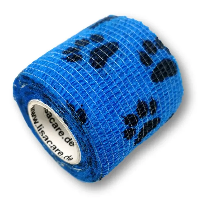 LisaCare zelfklevend verband 5cm x 4,5m poot blauw zelfhechtend