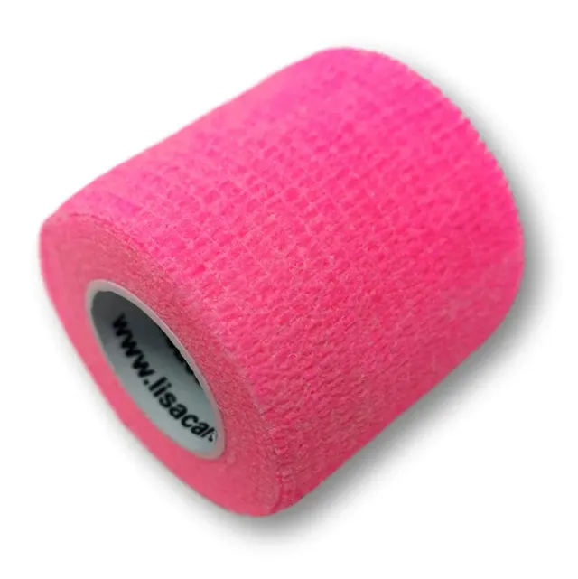 LisaCare Kohäsive Bandage zelfklevend verband Neonroze 5cmx4,5m
