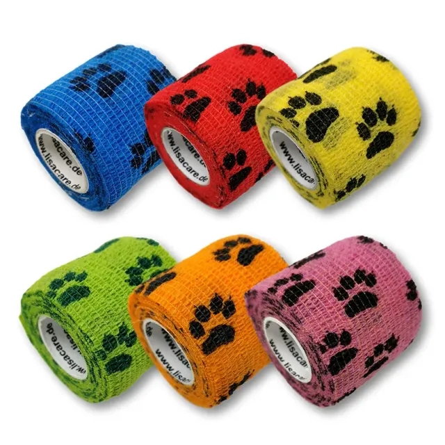 LisaCare Pfotenmix zelfklevend verband 5cm x 4,5m 6 stuks zelfhechtend