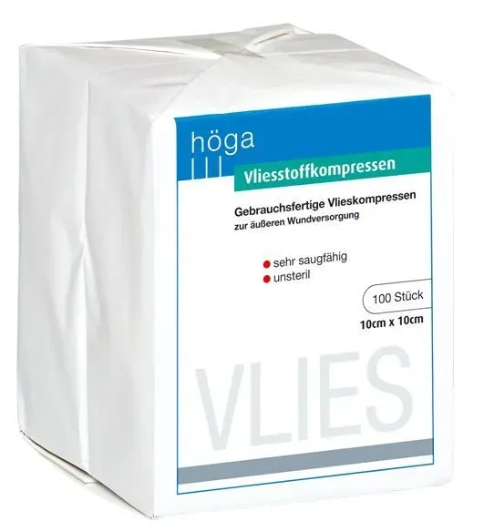 Höga vlieskompres 10x10cm 4-laags sterk zuigend