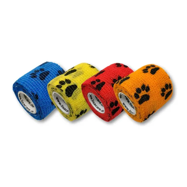 LisaCare Pfotenmix cohesief verband 5cm x 4,5m 4 stuks