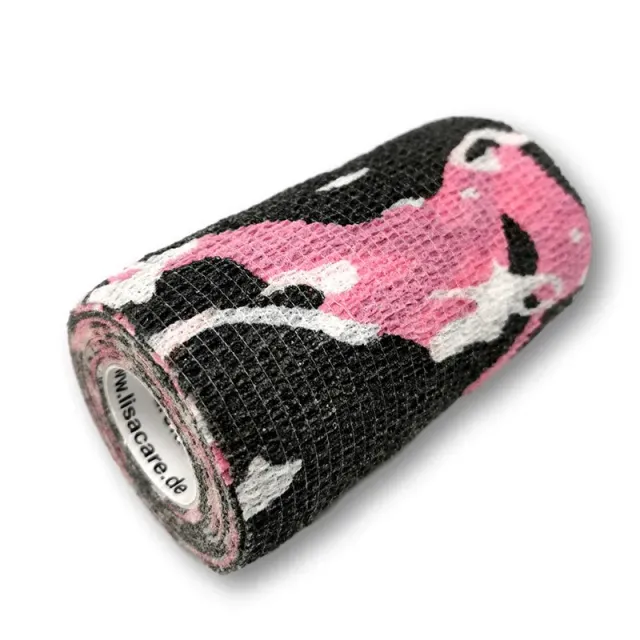 LisaCare zelfklevend verband 10cm x 4,5m camouflage roze