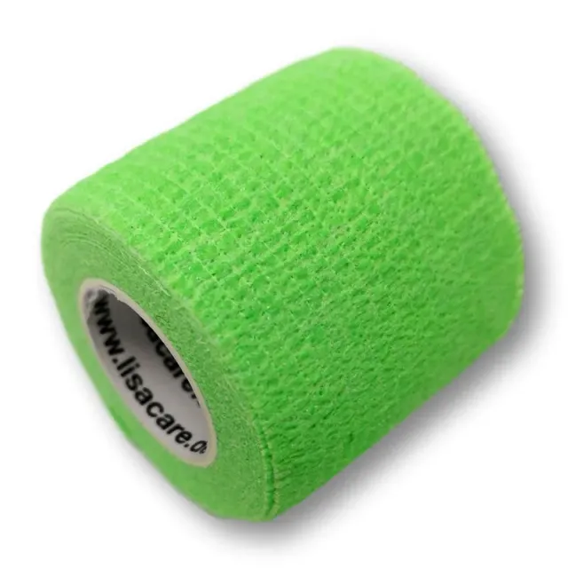 LisaCare Kohäsive Bandage zelfklevend verband 5 cm x 4,5 m neongroen