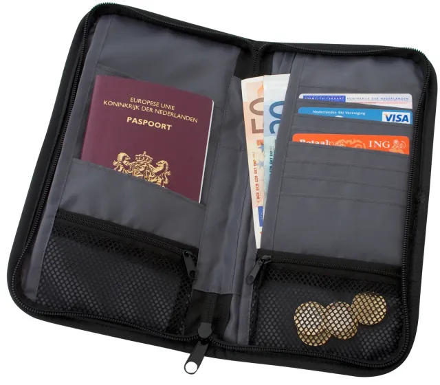 TravelSafe Documenttasje documentenmap zwart 26cm polyester