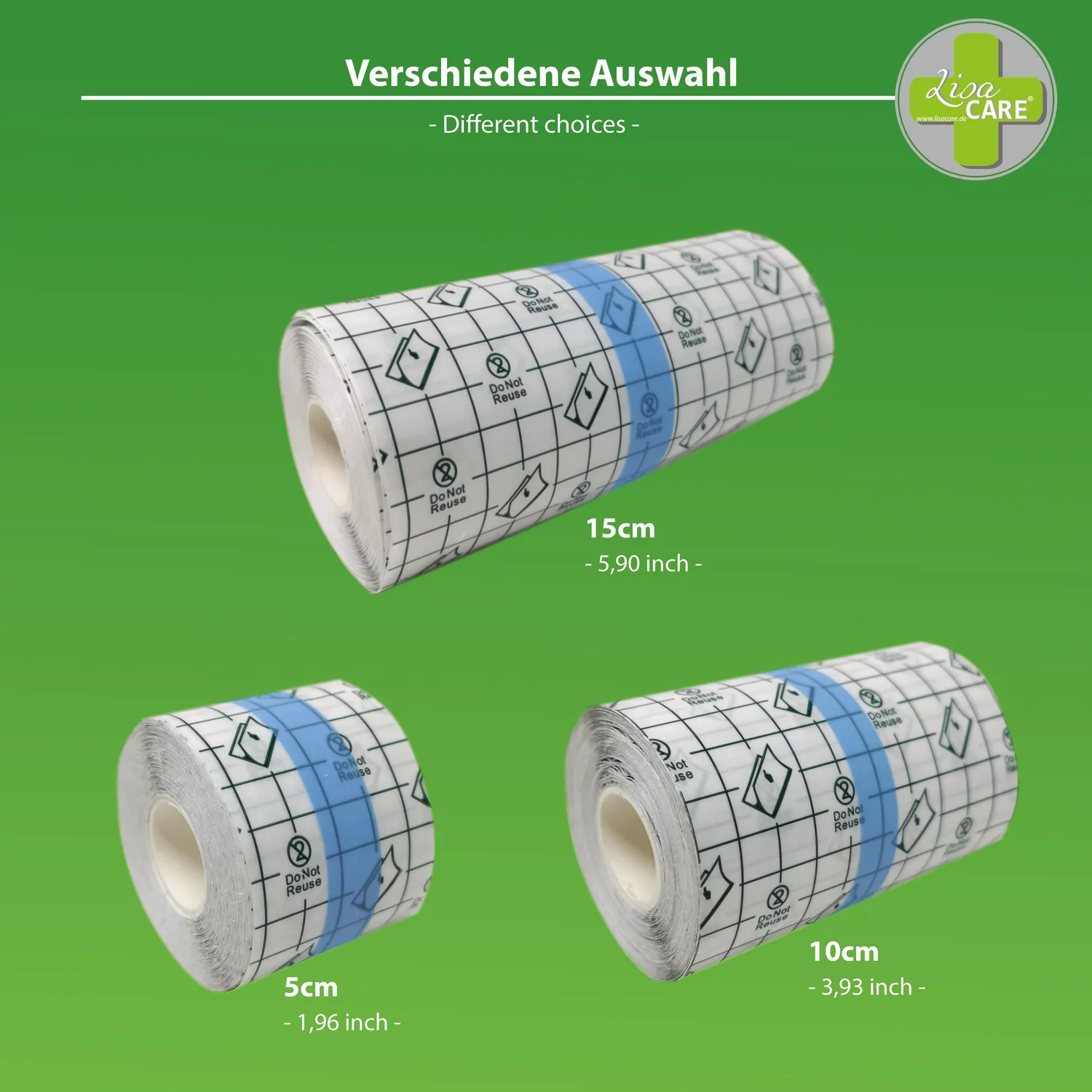 LisaCare Folie Wondverband Transparant 3 Rollen Set