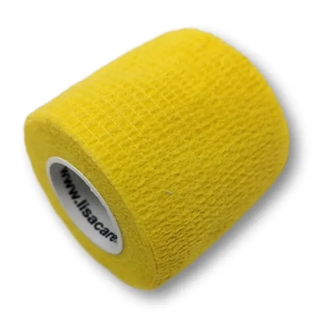 LisaCare Zelfklevend Verband 5cm x 4,5m Geel Ademend