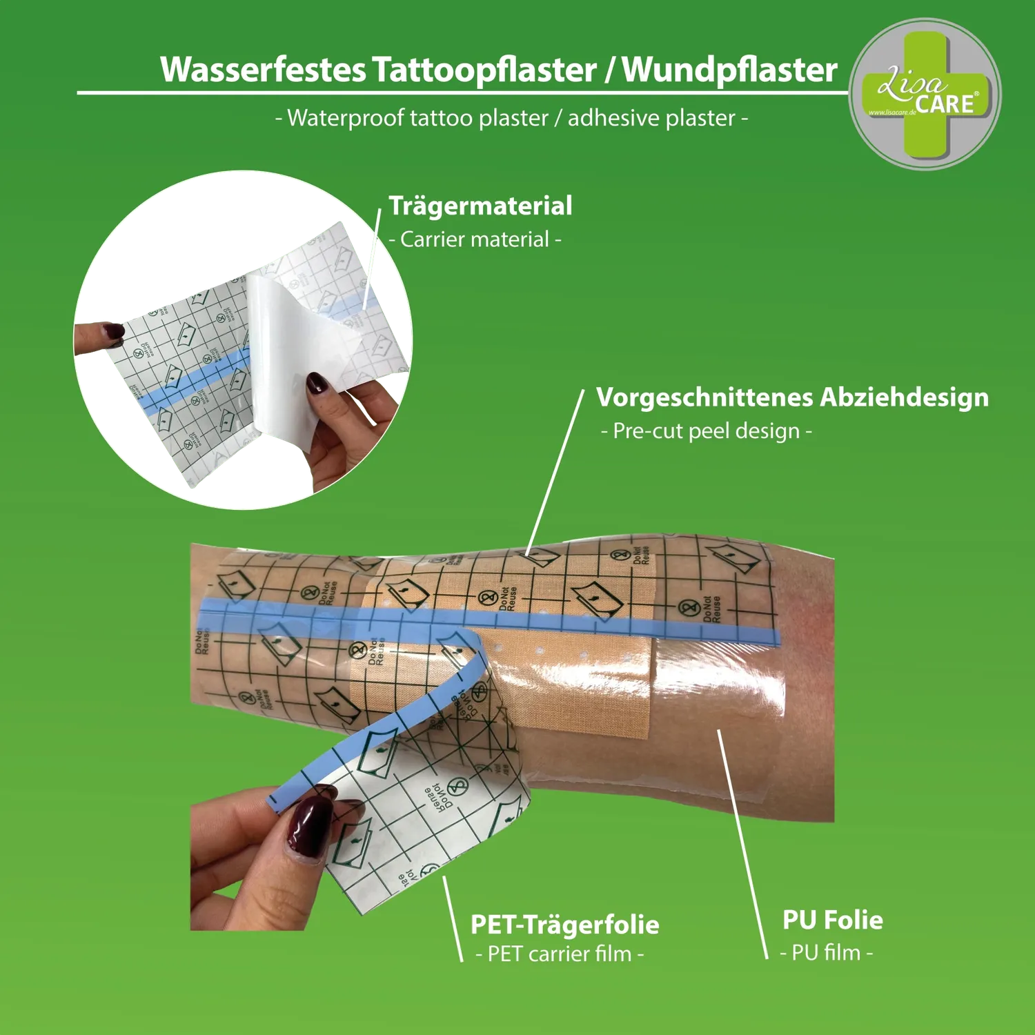 LisaCare Folie Wondverband Transparant 3 Rollen Set