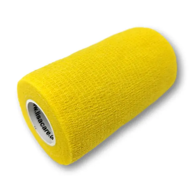LisaCare Zelfklevend Verband 10cm x 4,5m Geel voor Mens en Dier