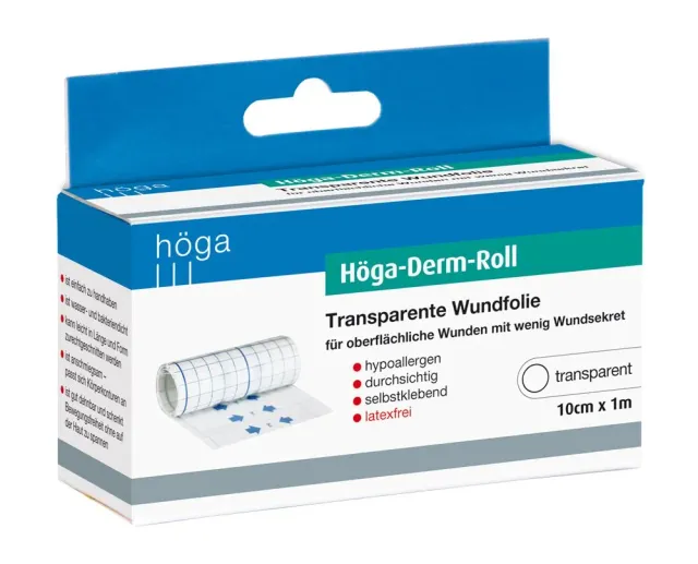 Höga-Derm-Roll wondfolie 10cm x 1m transparant