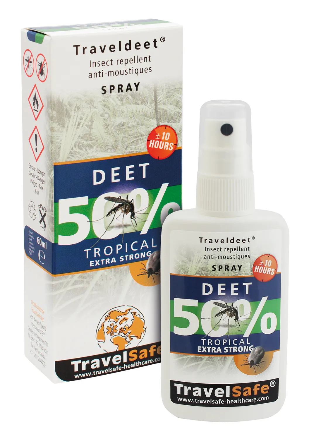 TravelSafe TravelDEET antimuggenspray 50% DEET 2 x 60 ml