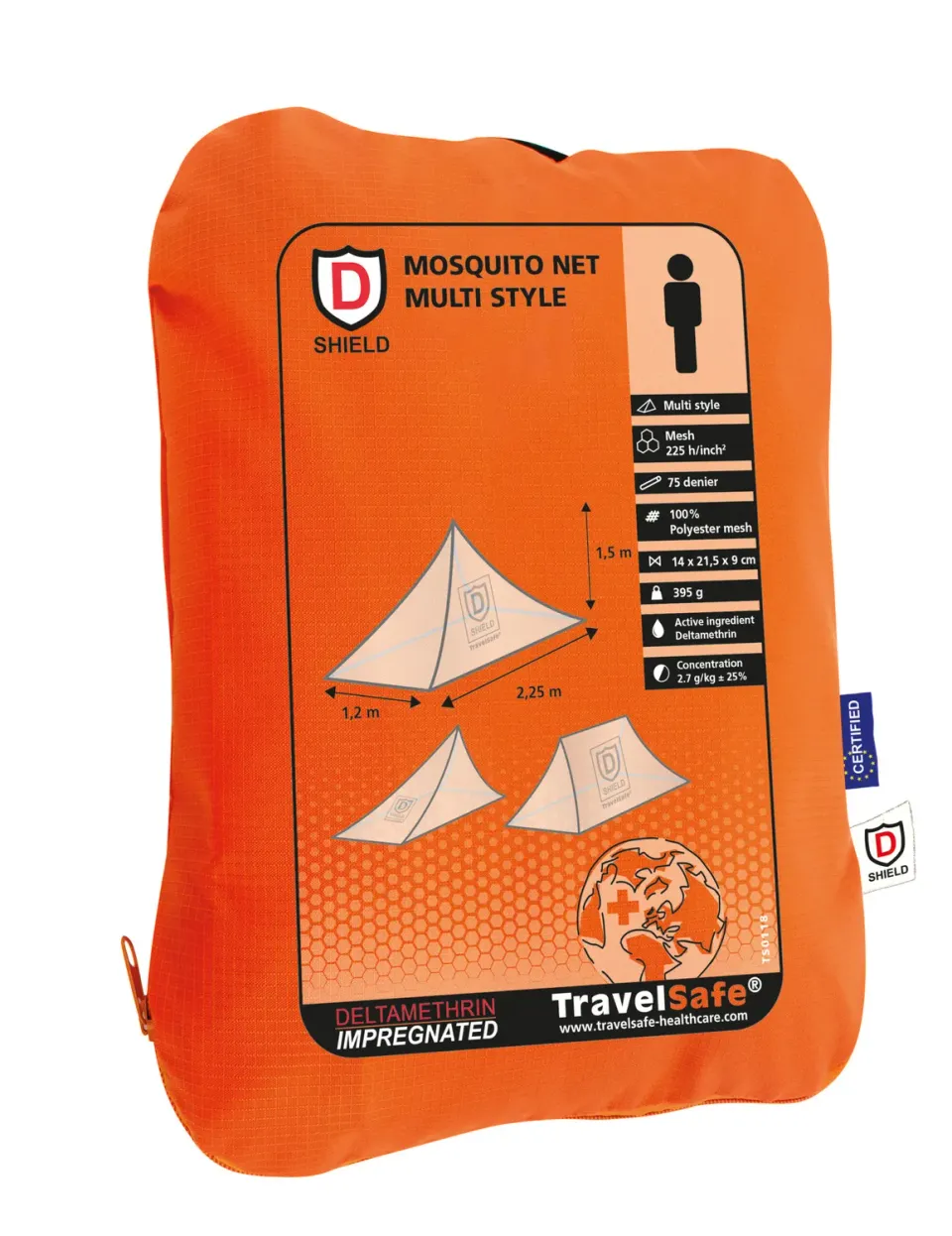 TravelSafe Multi Style klamboe geïmpregneerd 1-persoons