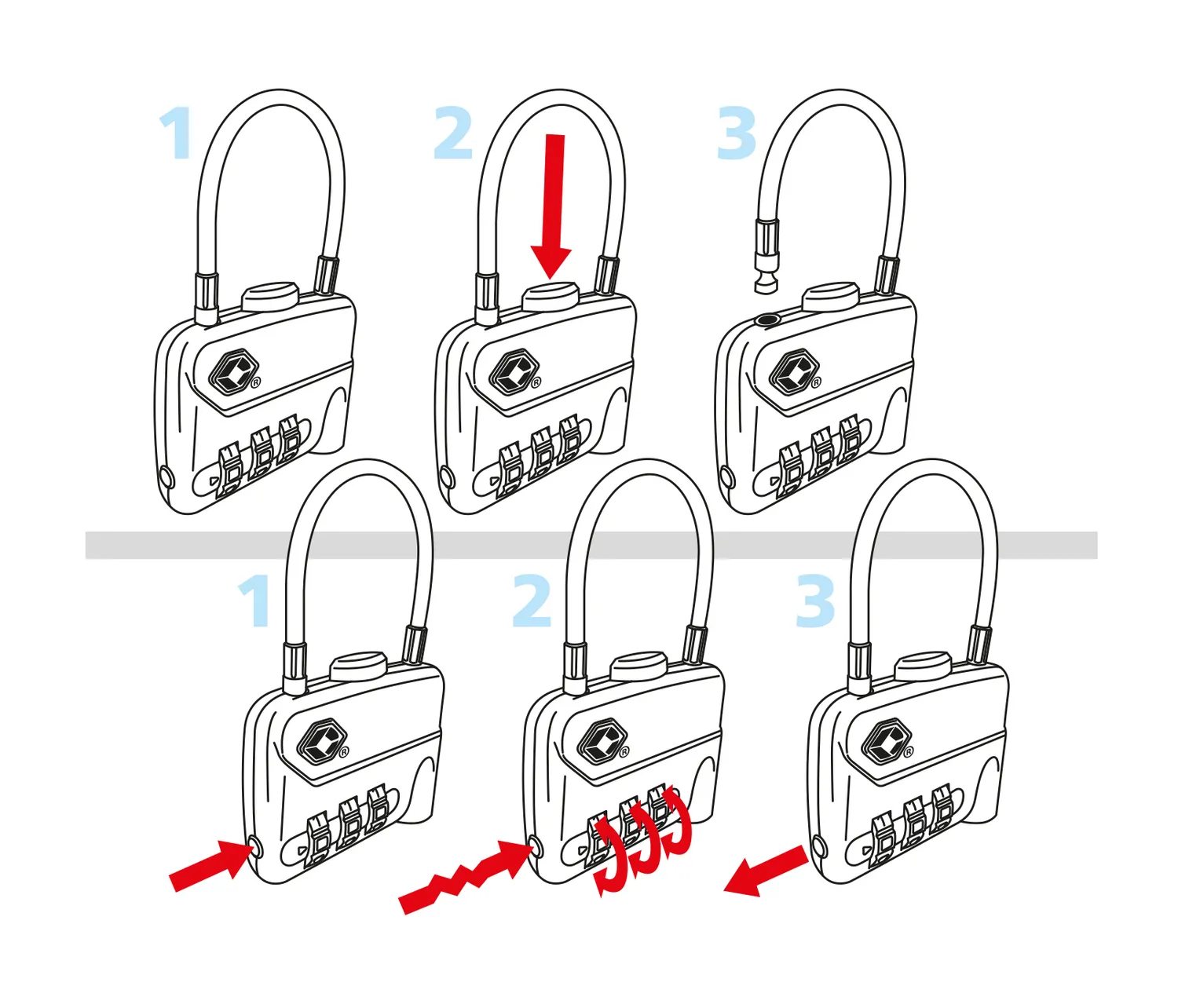 TravelSafe TSA cijferslot met kabel 55 gram