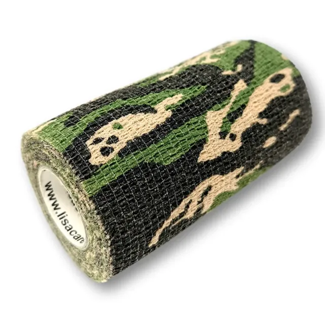 LisaCare Verbandsmaterial cohesieve bandage 10 cm x 4,5 m camouflage groen