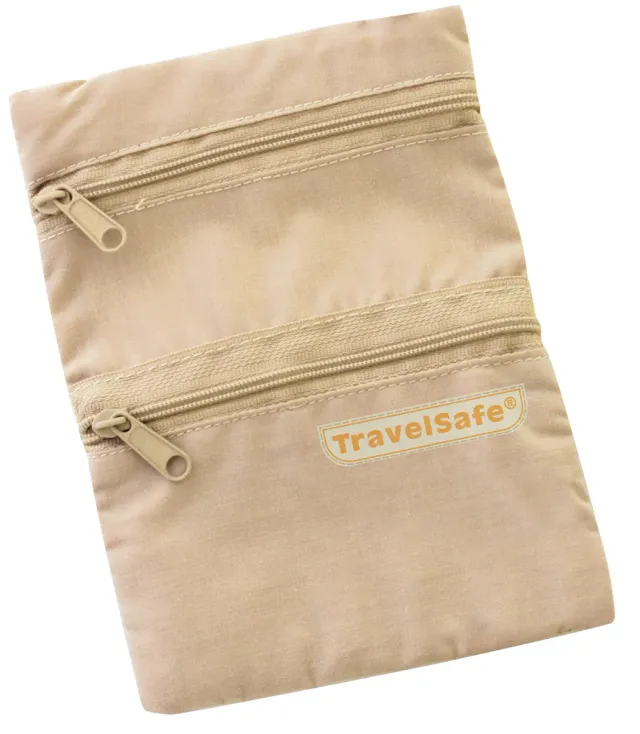 TravelSafe Security Pocket halstasje beige 12x17 cm