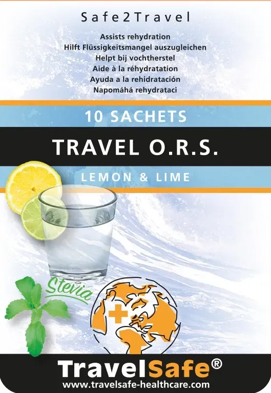 TravelSafe ORS poeder citroen-limoen 10 sachets stevia