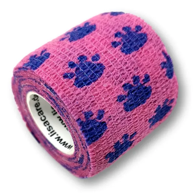 LisaCare zelfklevend verband 5 cm x 4,5 m poot roze-blauw