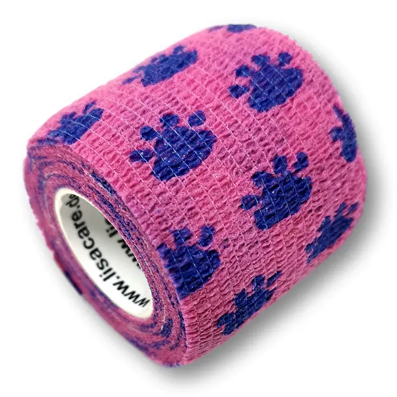 LisaCare zelfklevend verband 5 cm x 4,5 m poot roze-blauw