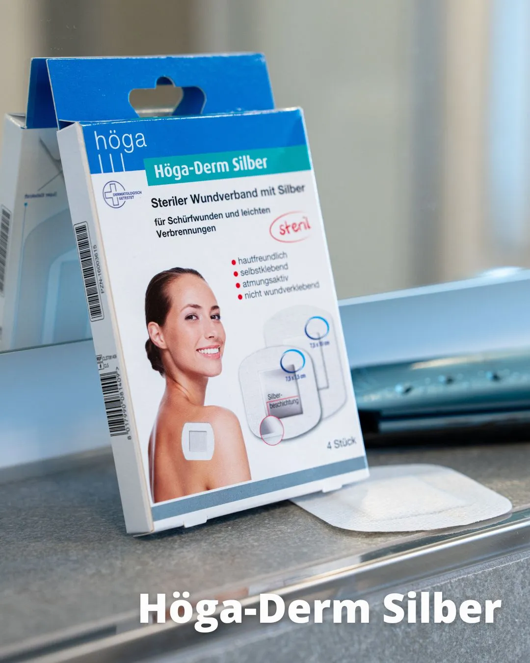 Höga-Derm Silber zilveren wondpleister 2 formaten steriel