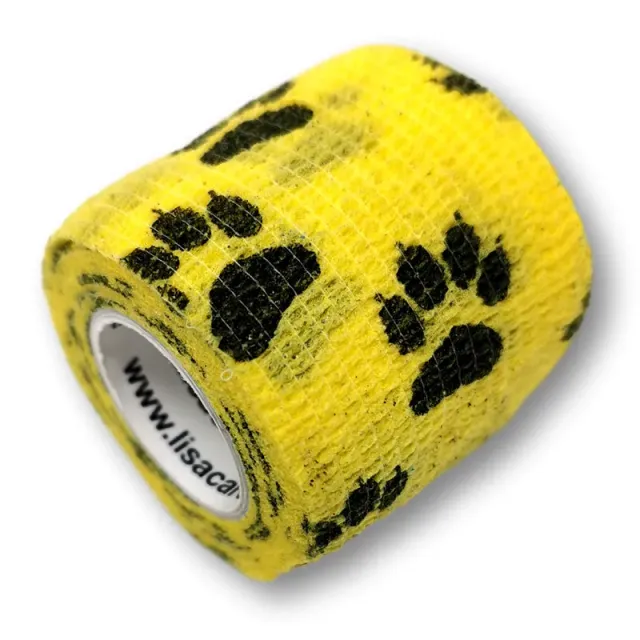 LisaCare zelfklevend verband 5cm x 4,5m poot geel 1 rol