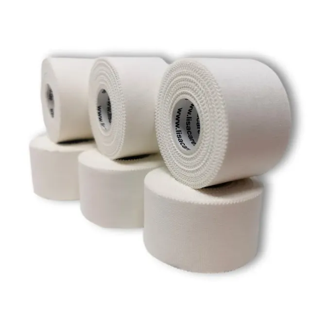 LisaCare Sporttape niet-elastisch 3,8cm x 10m Wit 6 stuks