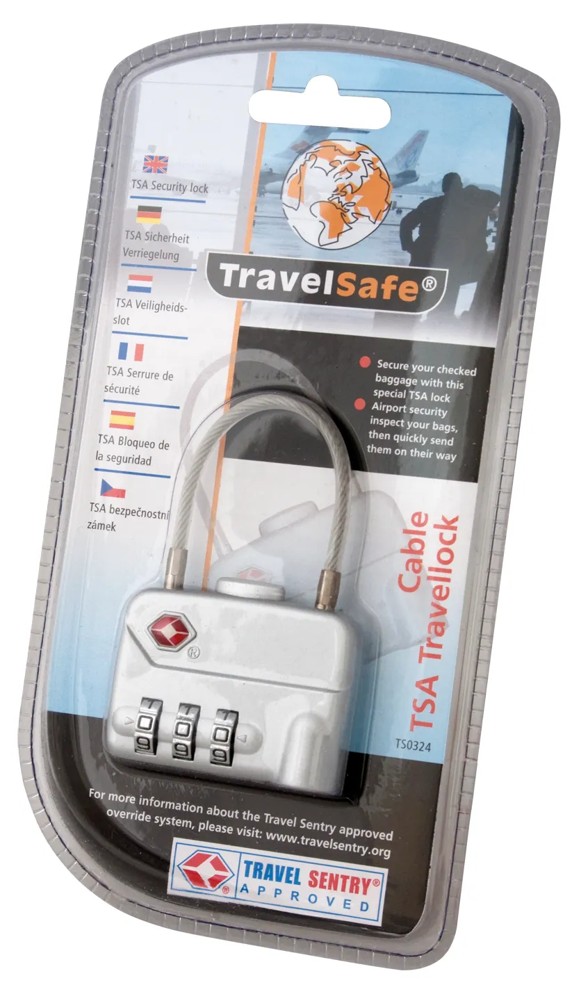 TravelSafe TSA cijferslot met kabel 55 gram