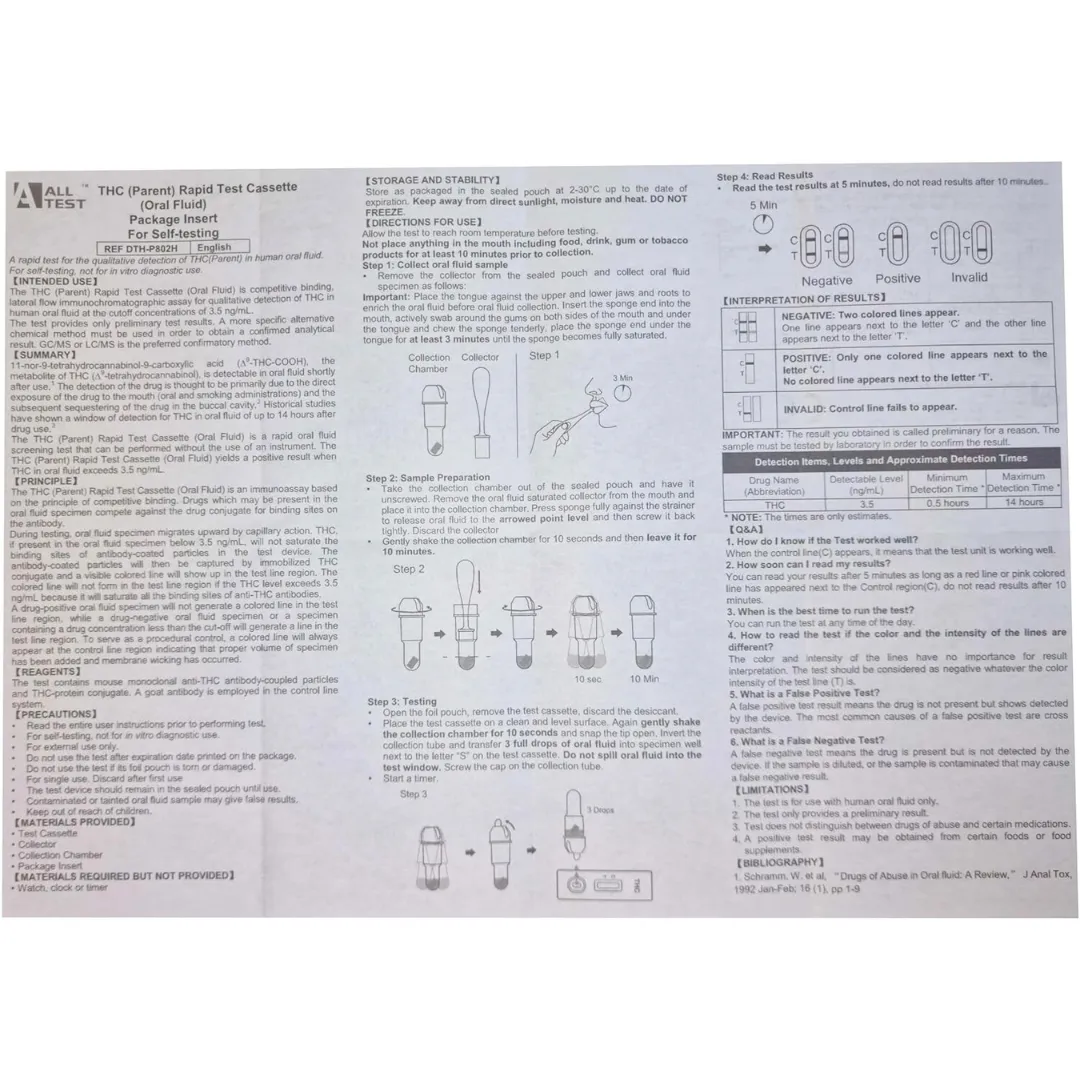 LisaCare speekseltest THC 3,5 ng/ml drugstest