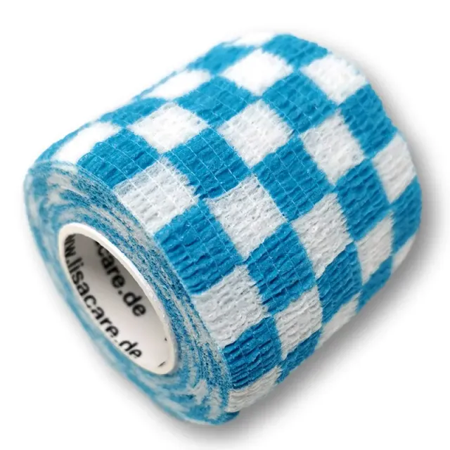LisaCare Cohesief Verband Ruit Wit-Blauw 5 cm x 4,5 m zelfklevend