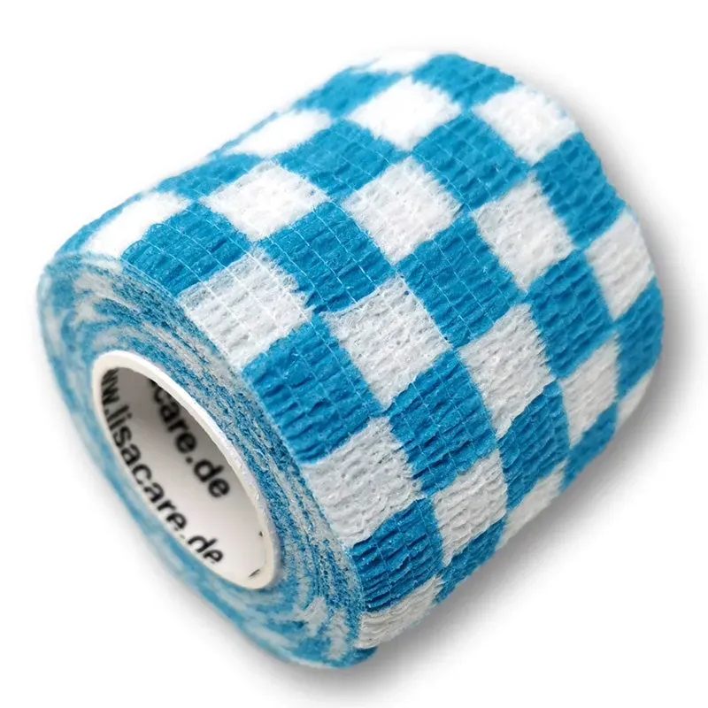 LisaCare Cohesief Verband Ruit Wit-Blauw 5 cm x 4,5 m zelfklevend