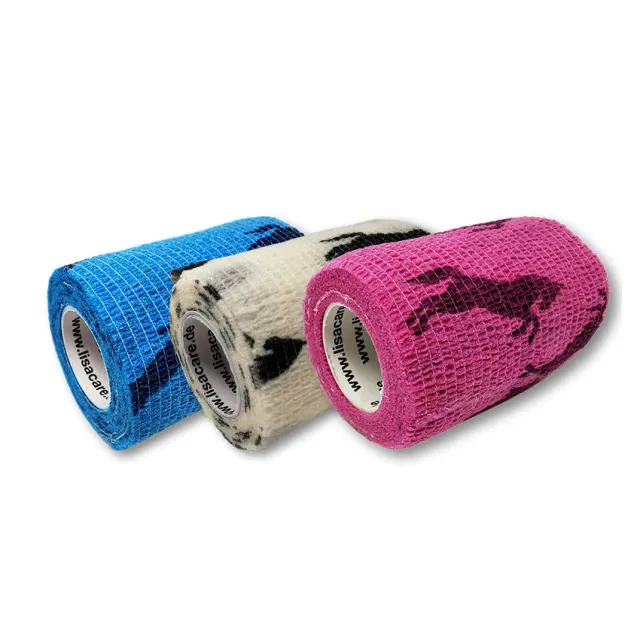 LisaCare Paardenmix cohesief verband 7,5cm x 4,5m 3 stuks