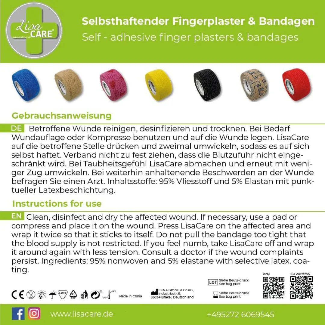 LisaCare compleet verbandset 10cm 7,5cm 5cm 2,5cm zelfhechtend