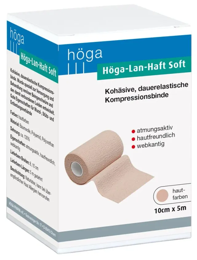 Höga-Lan-Haft Soft compressiezwachtel 10cmx5m huidkleur
