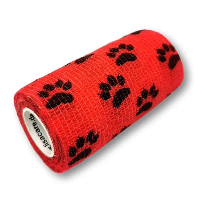 LisaCare zelfklevend verband 10cm x 4,5m poot rood zelfhechtend