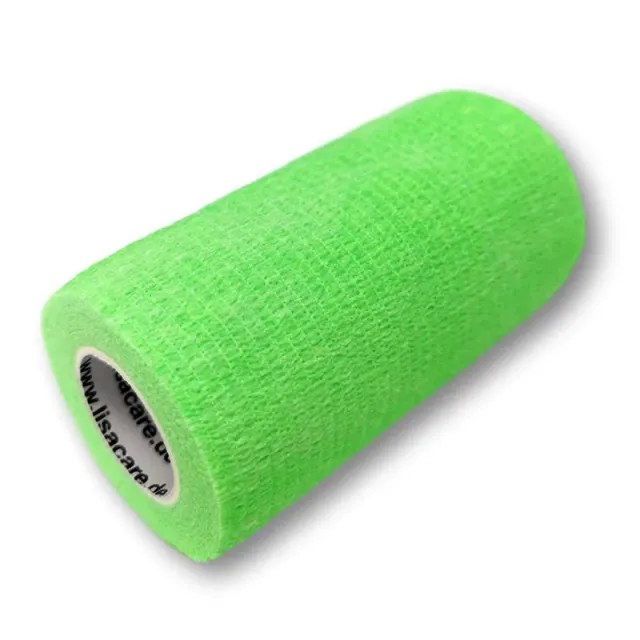 LisaCare zelfklevend verband 10cm x 4,5m neongroen 1 rol