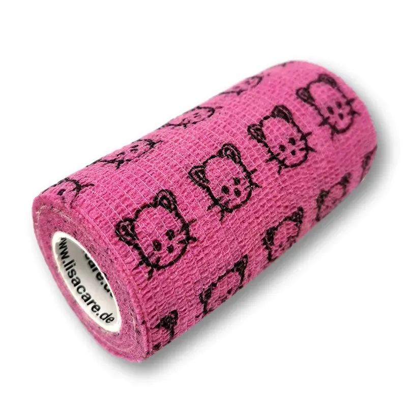 LisaCare zelfklevend verband 10 cm x 4,5 m kat roze
