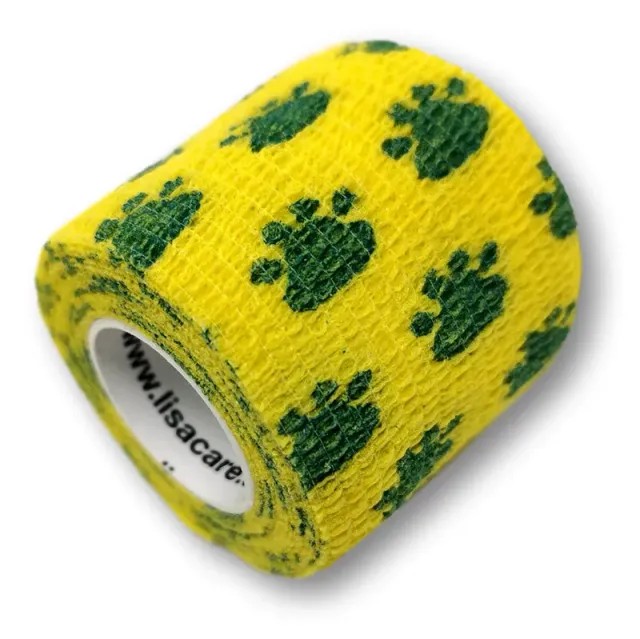 LisaCare Kohäsive Bandage zelfklevend verband Poot Geel 5cmx4,5m