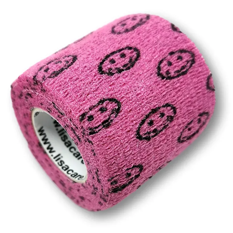 LisaCare Cohesief Verband Smiley Roze 5cm x 4,5m